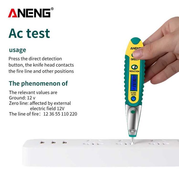 Цифровой тестер напряжения переменного/постоянного тока
