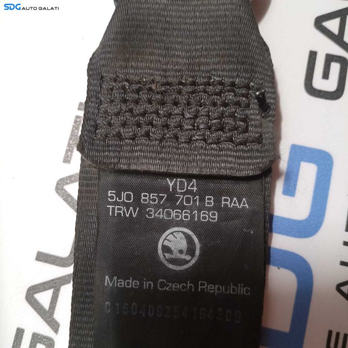 Centura Siguranta Stanga Fata Skoda Fabia 2 2007 - 2015 Cod 5J0857701B [1979]