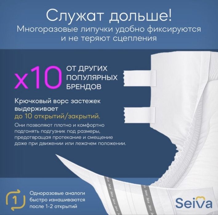 Подгузник / памперс для взрослых Seiva