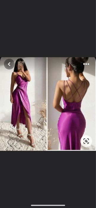 Rochie de seara, zara, model satinat