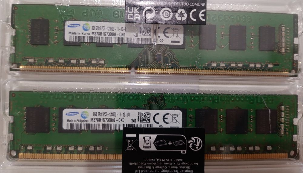 Память ОЗУ DDR3 16Gb (Samsung 1600 МГц, 2х8 Гб)