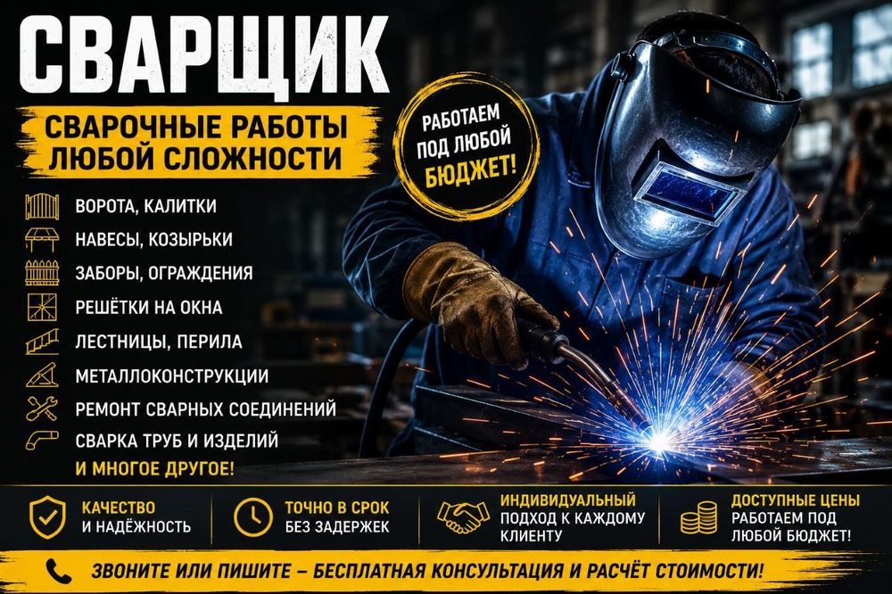 СВАРКА хизматлари. Сифатли аа хамёнбоб! Ишимизга кафолат берамиз!