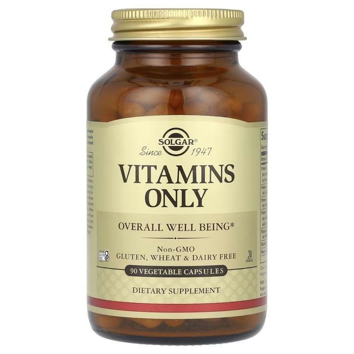 Витамины, Solgar, Vitamins Only.90 растительных капсул