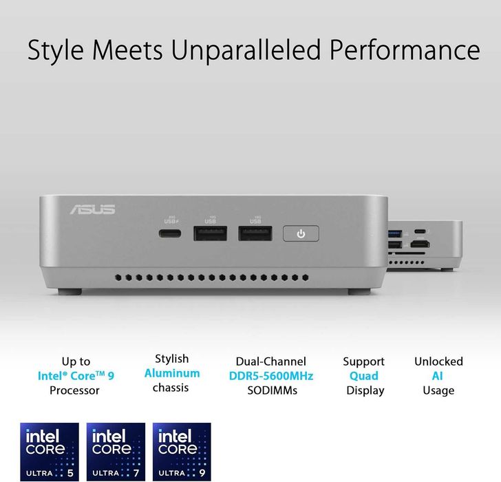 Mini PC Мини Пк ASUS NUC 14 Pro+ Core Ultra 9 185H 96GB DDR5 1TB SSD