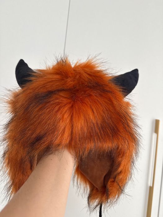 Шапка с рожками ушками