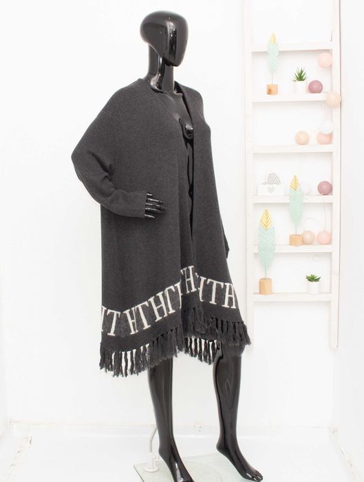 TOMMY HILFIGER дамска жилетка без закопчаване памук вълна с ресни