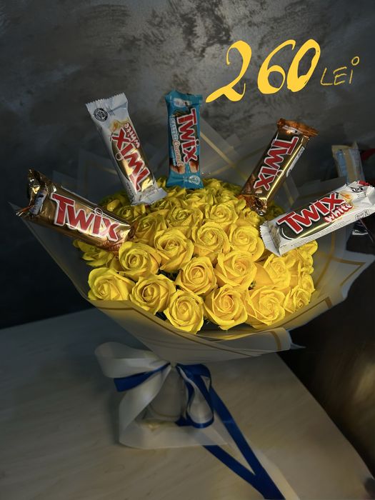 Buchete si aranjamente cu flori, dulciuri si/sau bauturi