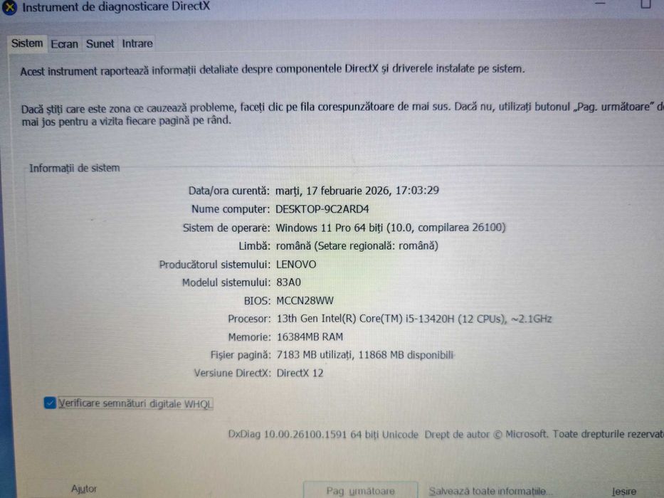 Laptop Lenovo V14 G4 IRU ,14 ″ FULL HD,  I5-13420H ,16 GB , 512 GB SSD