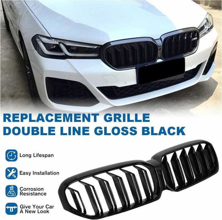 Двойни Бъбреци Решетки За BMW 5 SERIES G30 G31 LCI БМВ 5-та Серия Facelift BMW G30 G31 G38 2020г.-2023г. Черен Гланц Лак