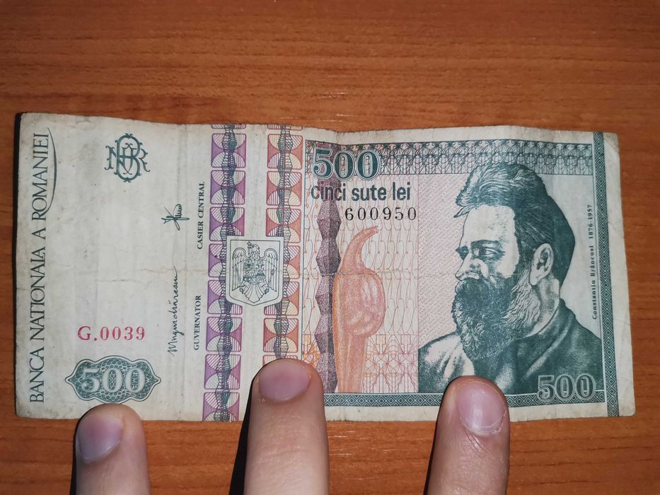 Bancnota 2000 de lei eclipsa, Brâncuși 500 lei 1992,Eminescu, colectie