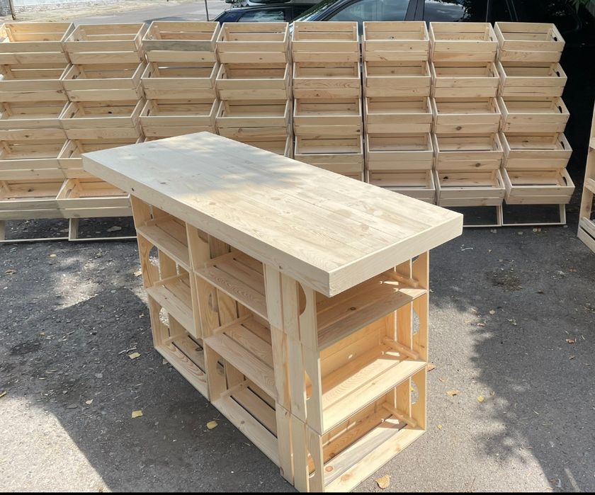 Дървени бюро/работна маса от дървени щайги