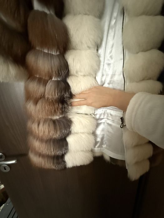 Blana naturala , 2 in 1 vulpe , maneca 3/4 , marime xs / s
