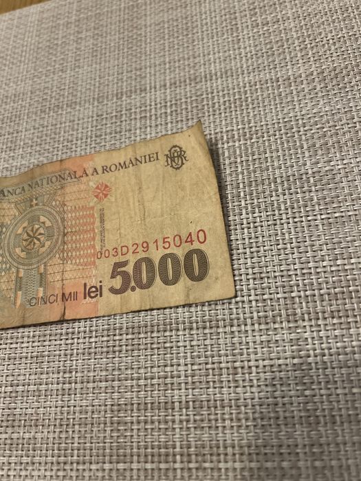 Bancnota Cincii mii lei BNR 1998 Lucian Blaga
