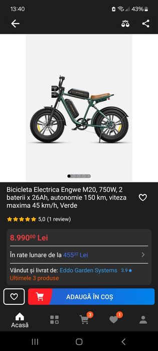 Bicicleta electrica engwe m 20
