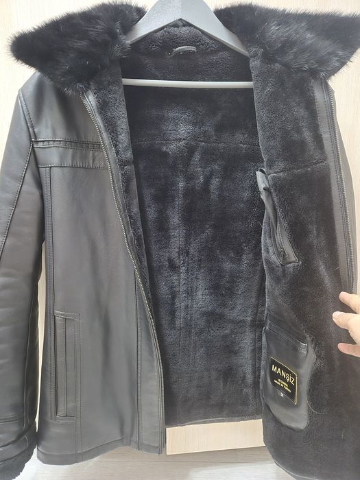 Мужская кожанная дубленка