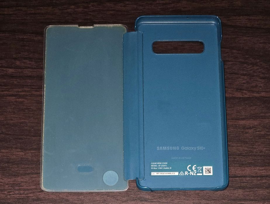 Husa SH flip smart activa originala Samsung Clear View Cover Galaxy S10+ S10 Plus G975 verde/green