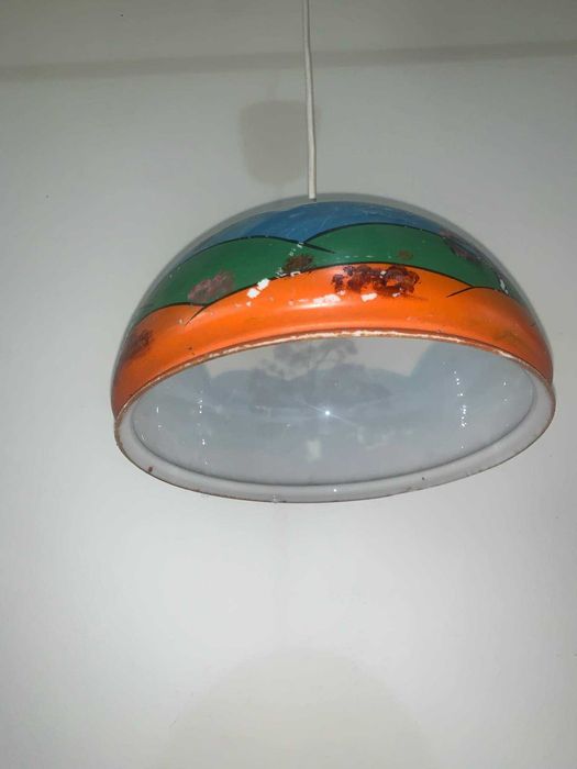 Candelabru cu abajur de sticla