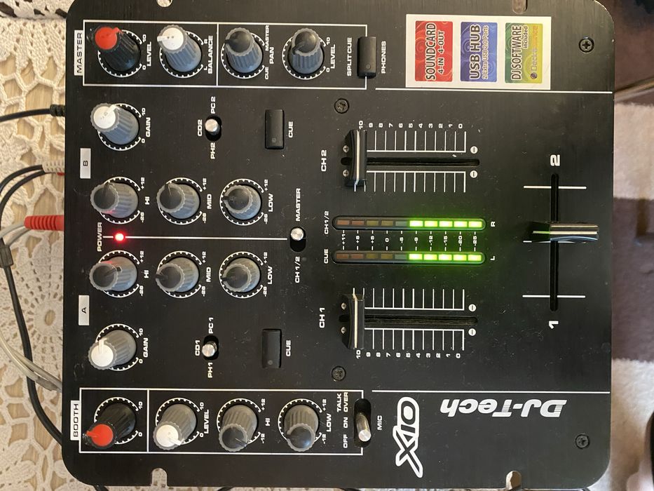 Mixer audio DJ-Tech X10 cu placa sunet USB