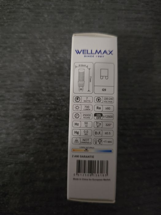 Becuri LED Wellmax G9 25lei/buc.