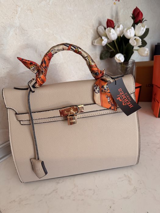 Дамска чанта Hermes Birkin бежова