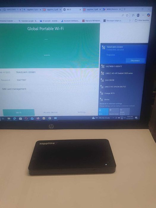 Router mobil 4G Sapphire 3, adaptoare wifi/retea