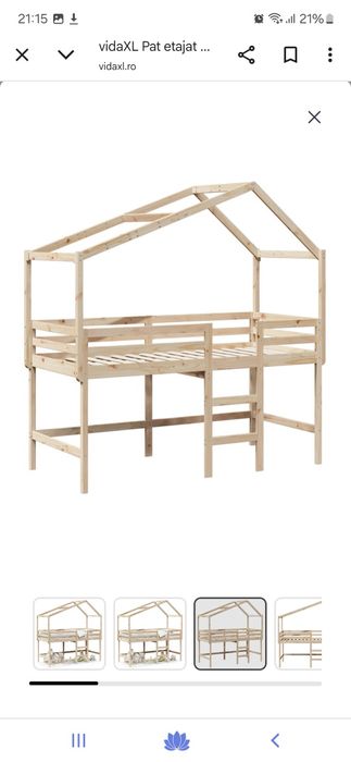 Pat etajat cu scara si acoperis 90x200