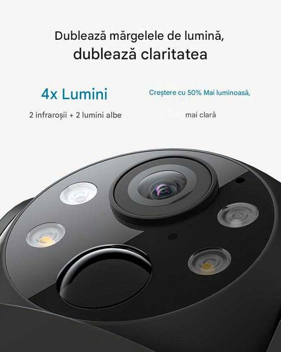 Cameră de supraveghere solară pentru exterior ieGeek 2K 3MP PTZ HD 360 °