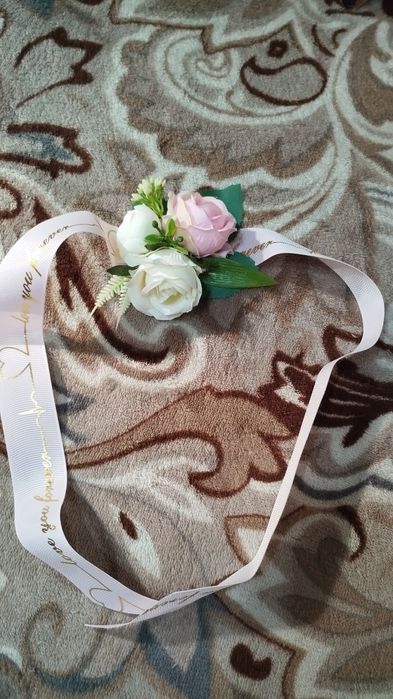 Свадебный букет, бутоньерки и браслет