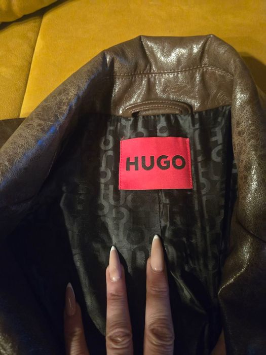 Кожено палто HUGO