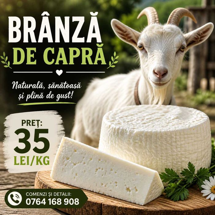 Brânză de capră naturală – proaspătă . Vând brânză de capră de calitate, gustoasă și naturală, ideală pentru consum zilnic !