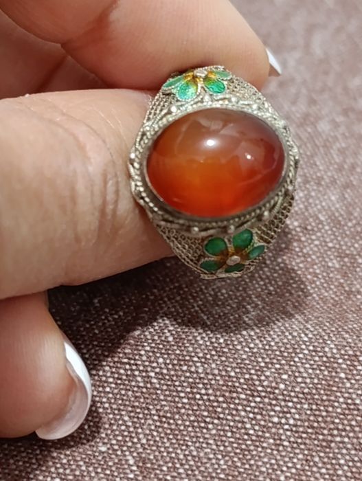 Кольцо с сердоликом. Старый Китай.
