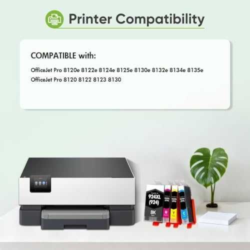 Нови HP 924XL мастилени касети 4 броя комплект с чип OfficeJet Pro 8120e 8130e тонер принтер печат