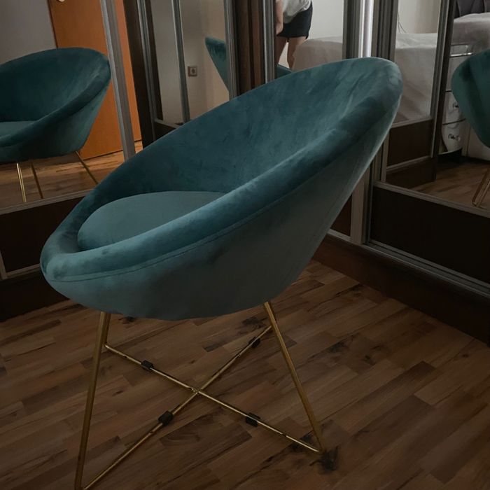 Фотьоил плюш цвят петрол