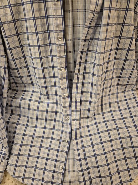 Памучна мъжка риза Bugatti синя каре М размер