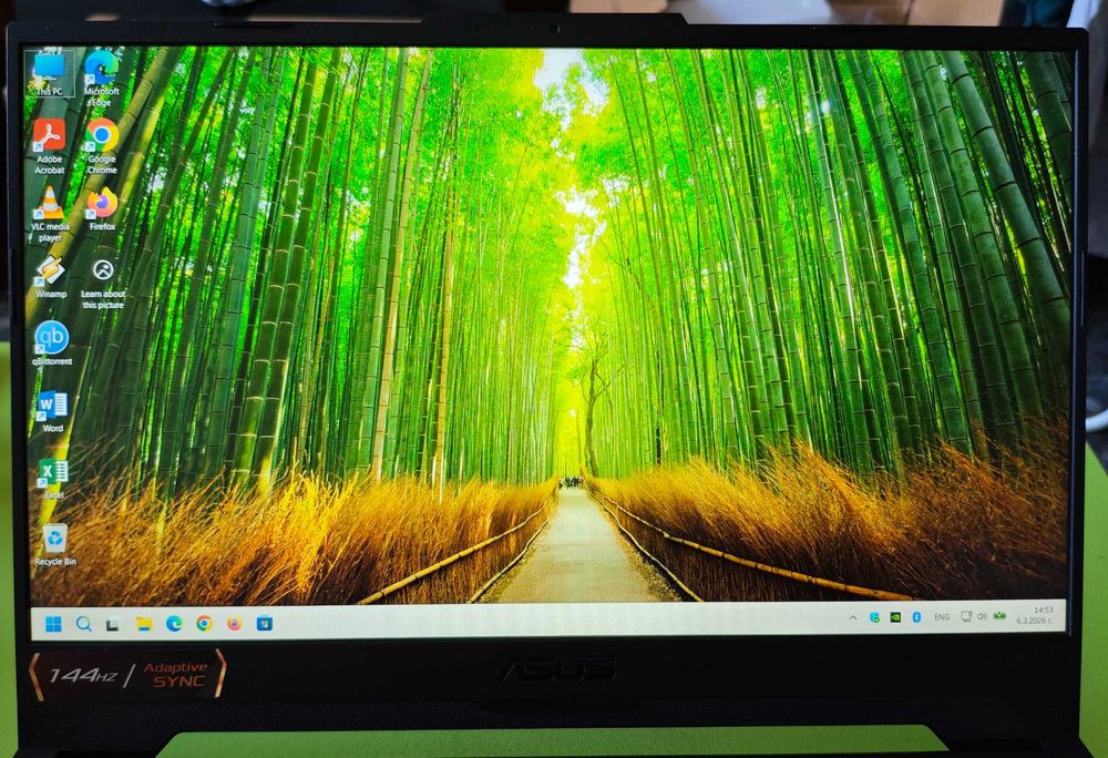 Продавам геймърски лаптоп ASUS TUF Gaming F15 FX507ZC4 - като НОВ