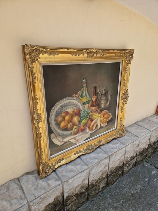 Превъзходна антикварна белгийска авторска картина масло върху платно