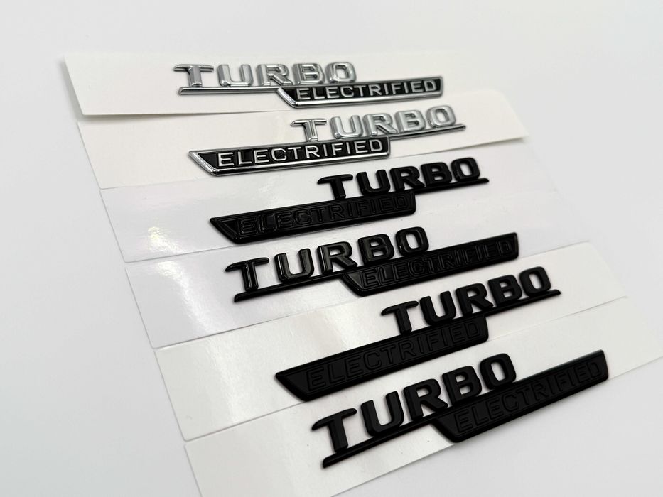 Set Embleme Compatibile Mercedes TURBO Electrified negru nou