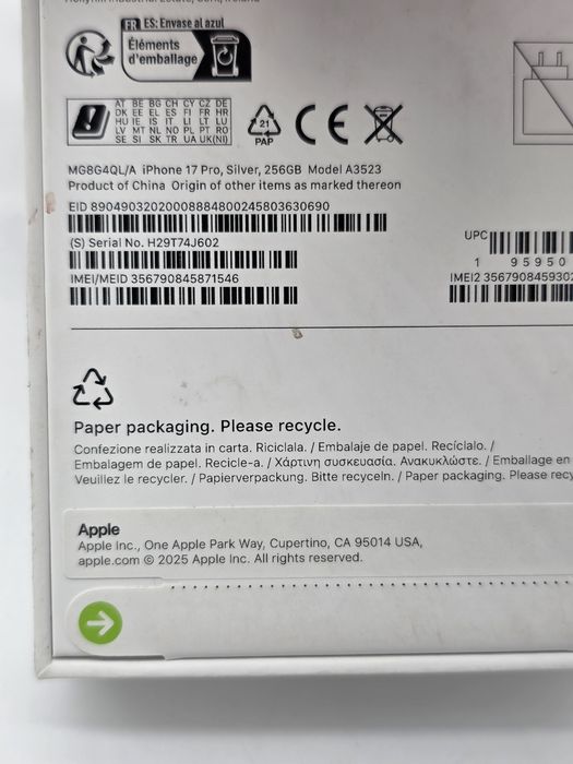 Iphone 17 pro, Silver si Cosmic Orange, 256gb, garantie, sigilate