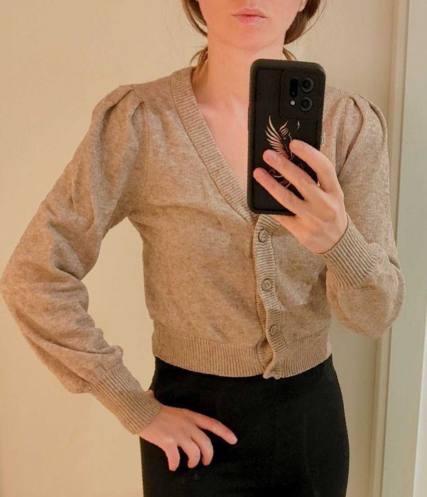 Cardigan scurt femei Only XS - crem / bej