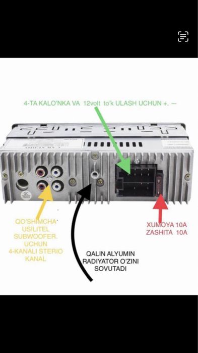 Magnitafon rulga pulti bilan blutus fleshkausb aux radio bor mafon m