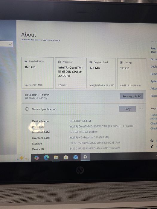 Лаптоп hp elitebook 840 G3