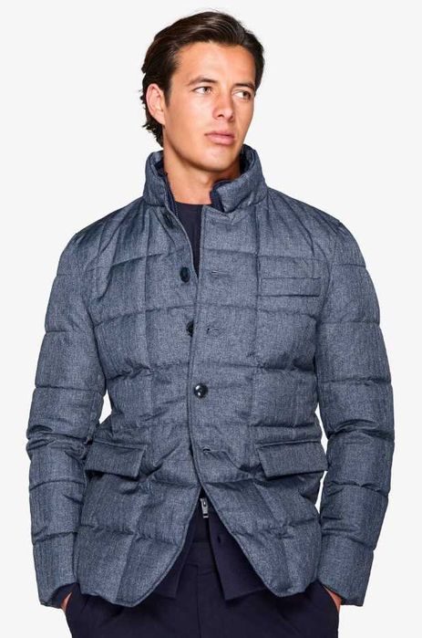 Jacheta slim de lux 46 S M Atelier Torino model OLZEN puf si pene lana