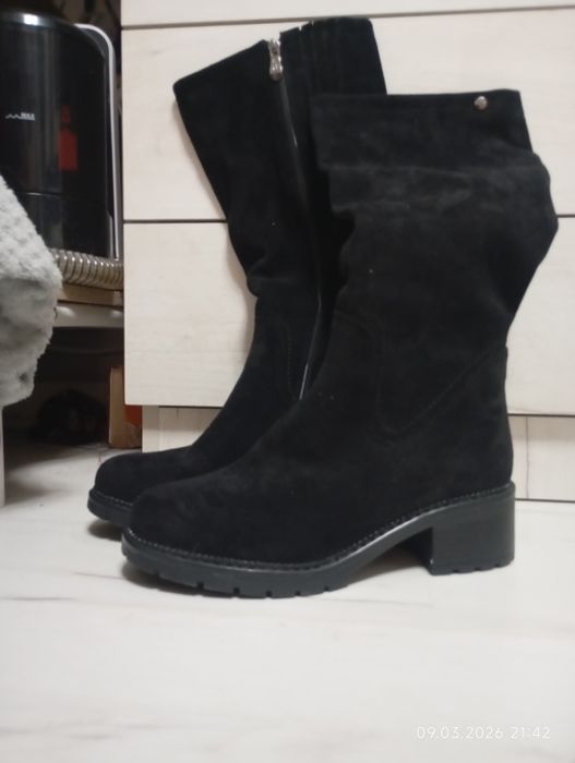 сапоги демисезонные замшевые