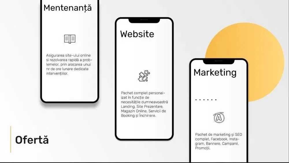 Creare Site Web, Realizare Magazin Online, SEO, Promovare, de la 399€