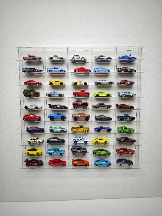 Hot Wheels Matchbox Majorette Siku - Дървена етажерка за макетни коли