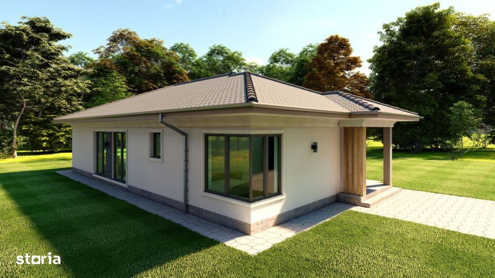 Casa noua, parter – 100 mp utili | finisata la cheie | teren cu curt