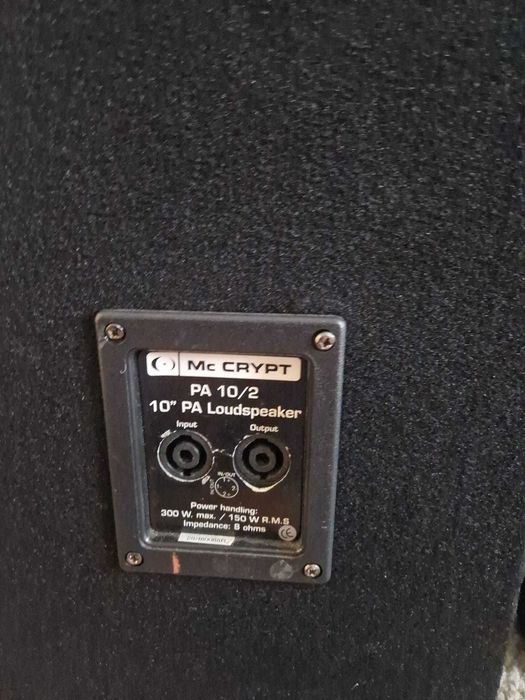 Boxe profesionale Mc Crypt PA 10/2 – 150W RMS / 300W max, 8Ω