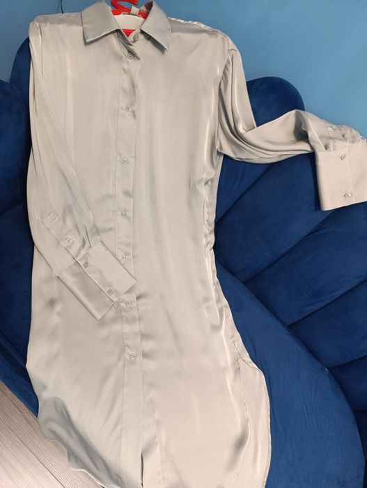 Шикарное платье-рубашка,плотный шелк,от HsM