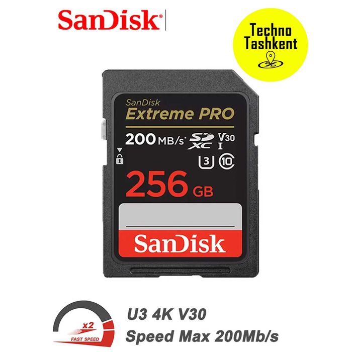 Карта памяти SDXC 512/256 Sandisk Extreme Pro UHS-I 200MB/S,U3 4K V30