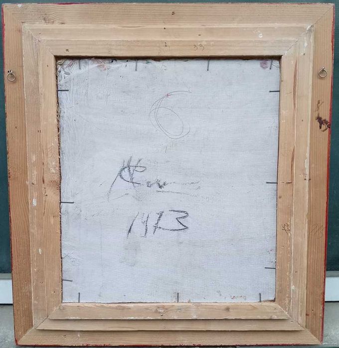 Tablou vechi - chip de copil - semnat Baba